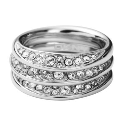 DKNY ladies' stainless steel stone set ring set - Product number 9293876