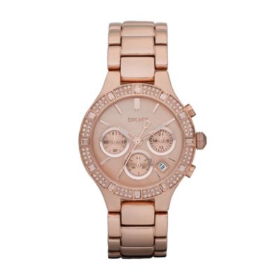 DKNY ladies' rose gold plated bracelet chronograph watch - Product number 9294279
