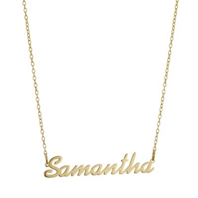 H Samuel Silver and 9ct Yellow Gold Plated Samantha Name