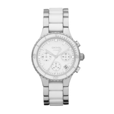 DKNY ladies' white ceramic & stainless steel bracelet watch - Product number 9294376
