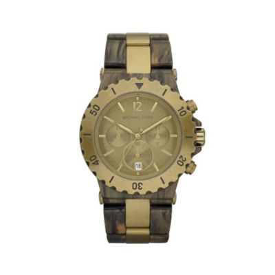 Michael Kors ladies' gold plated & brown bracelet watch - Product number 9294619