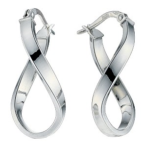 9ct white gold small infinity creole earrings - Product number 9295429