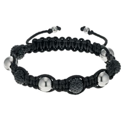 Stainless steel and black crystal bracelet - Product number 9296832