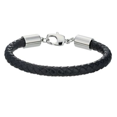 Simon Carter men's black leather plaited bracelet - Product number 9297650