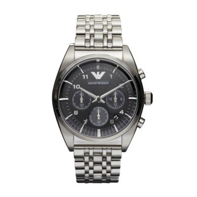 Emporio Armani men's stainless steel black chronograph watch - Product number 9298223
