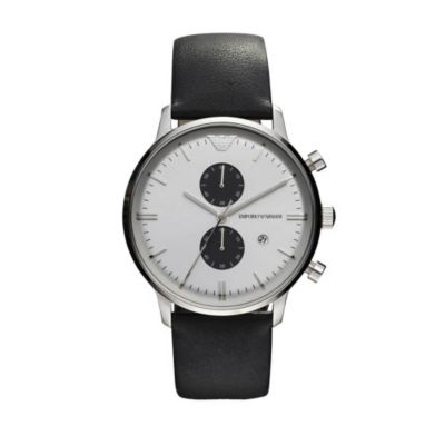 Emporio Armani men's black & white chronograph watch - Product number 9298290