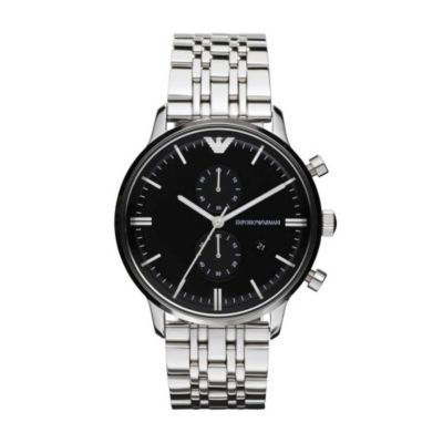 Emprorio Armani men's stainless steel black dial chronograph - Product number 9298401