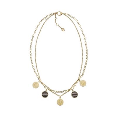 Emporio Armani gold plated disc double layer necklace - Product number 9298703