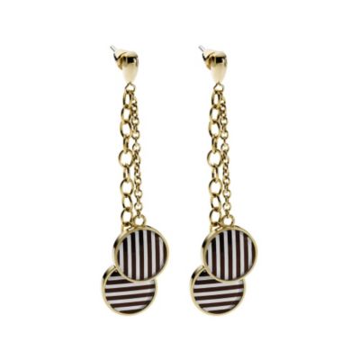 Emporio Armani gold plated stripe disc earrings - Product number 9298746
