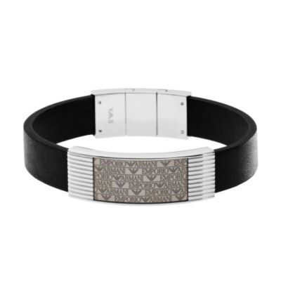 Emporio Armani black leather bracelet - Product number 9298762