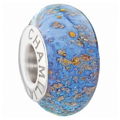 Chamilia pale blue glitter glass bead - Product number 9301666