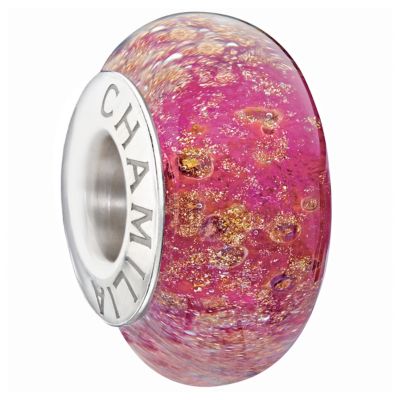 Chamilia pink glitter glass bead - Product number 9301682