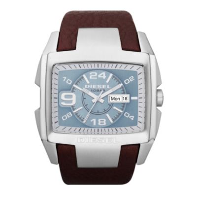 Diesel Men's Blue Dial & Brown Strap Watch