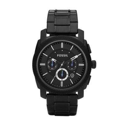 Fossil Men's Black Machine Ion Plated Watch