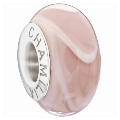 Chamilia light pink mix glass stripe bead - Product number 9305823
