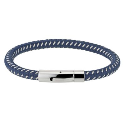 Stainless Steel & Woven Blue Bracelet - Product number 9306625