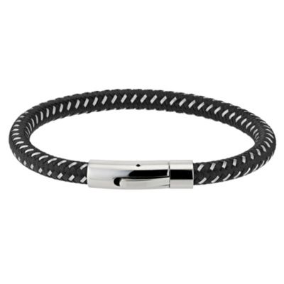 Stainless Steel & Woven Dark Grey Bracelet - Product number 9306633