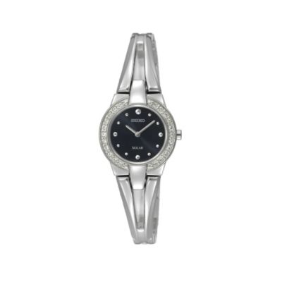 Seiko ladies' stainless steel & stone set bangle watch - Product number 9308326