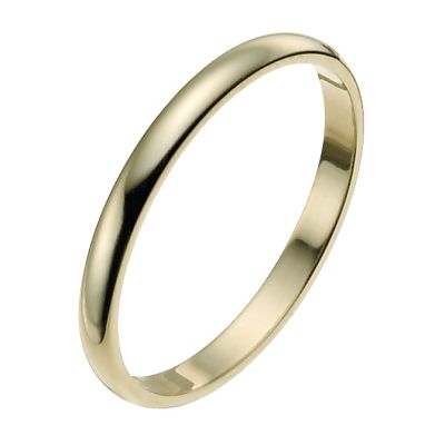 9ct yellow gold 2mm extra heavy D shape ring - Product number 9310614