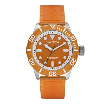 Nautica men's orange jelly strap watch - Product number 9312358