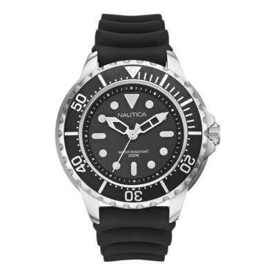 Nautica men's black & stainless steel diver's watch - Product number 9312382