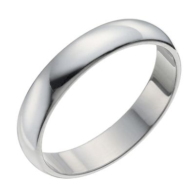 Palladium 4mm extra heavy D shape ring - Product number 9313702