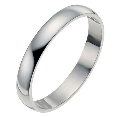 Palladium 3mm extra heavy D shape ring - Product number 9317023