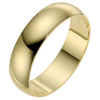 18ct yellow gold extra heavy D-shape 8mm ring - Product number 9317287