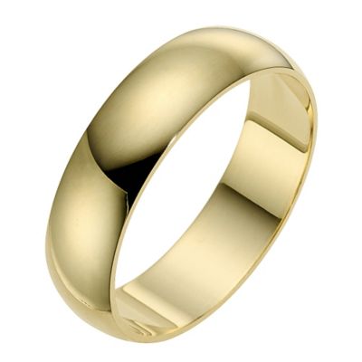 18ct yellow gold extra heavy D-shape 7mm ring - Product number 9319034