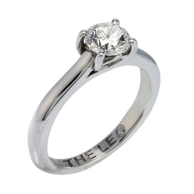 Leo 18ct white gold 0.88pt diamond solitaire ring - Product number 9328157