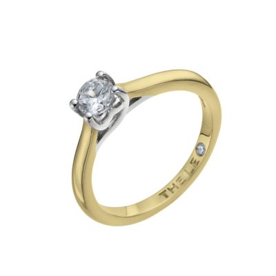 Leo 18ct yellow & white gold 0.40pt I-SI2 diamond ring - Product number 9328556