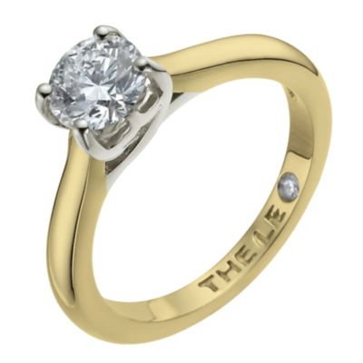 Leo 18ct yellow & white gold 0.88pt I-SI2 diamond ring - Product number 9328688