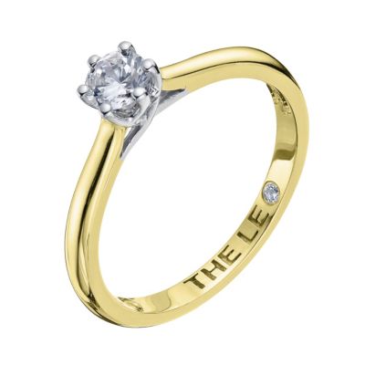 Leo 18ct yellow gold 0.33 point diamond solitaire ring - Product number 9329471