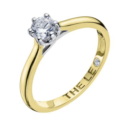 Leo 18ct yellow gold 0.40 point diamond solitaire ring - Product number 9329617
