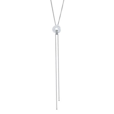 Amanda Wakeley silver diamond & white ceramic knot pendant - Product number 9330720