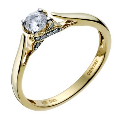 Sattva 22ct yellow gold 0.33 point diamond solitaire ring - Product number 9332405