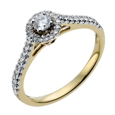 Sattva 22ct yellow gold 0.33 point diamond halo ring - Product number 9332545