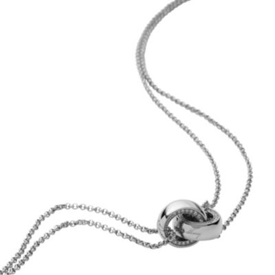 DKNY Ladies' Double Chain & Linked Ring Necklace