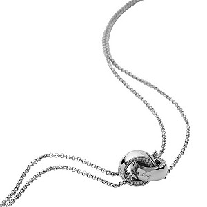 DKNY Ladies' Double Chain & Linked Ring Necklace