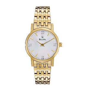 Bulova Ladies' Gold Plated Diamond Bracelet Watch