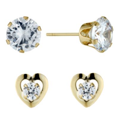 Set Of Two Cubic Zirconia Stud Earrings - Product number 9333940