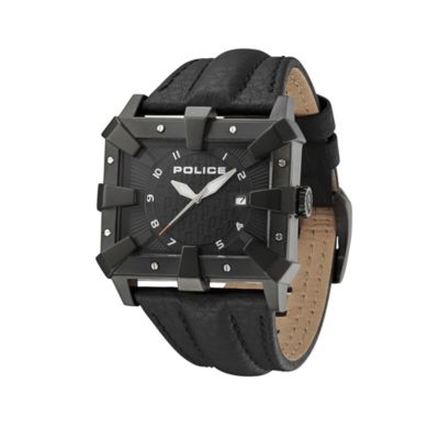 Police Defender Black Leather Strap Watch - Product number 9335722