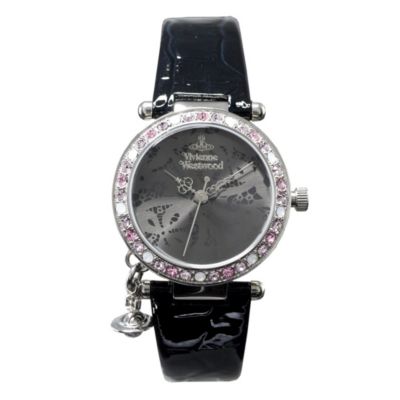 Vivienne Westwood ladies' black strap orb charm watch - Product number 9336109