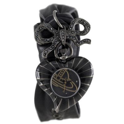 Vivienne Westwood black ion plated heart charm watch - Product number 9336168