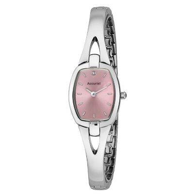 Accurist Ladies' Pink Dial Stainless Steel Bracelet Watch - Product number 9336524