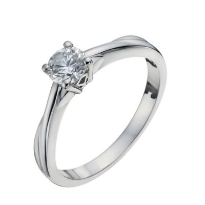 Jubilee 18ct white gold diamond solitaire ring - Product number 9338705