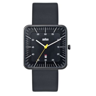 Braun men's black square dial strap watch - Product number 9339019
