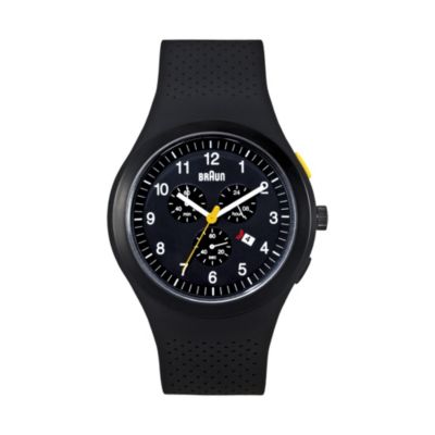 Braun men's black rubber strap chronograph watch - Product number 9339159