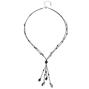 OSO Silver Black Colour Droplet Necklace