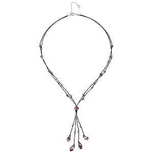 OSO Silver Amethyst Colour Droplet Necklace